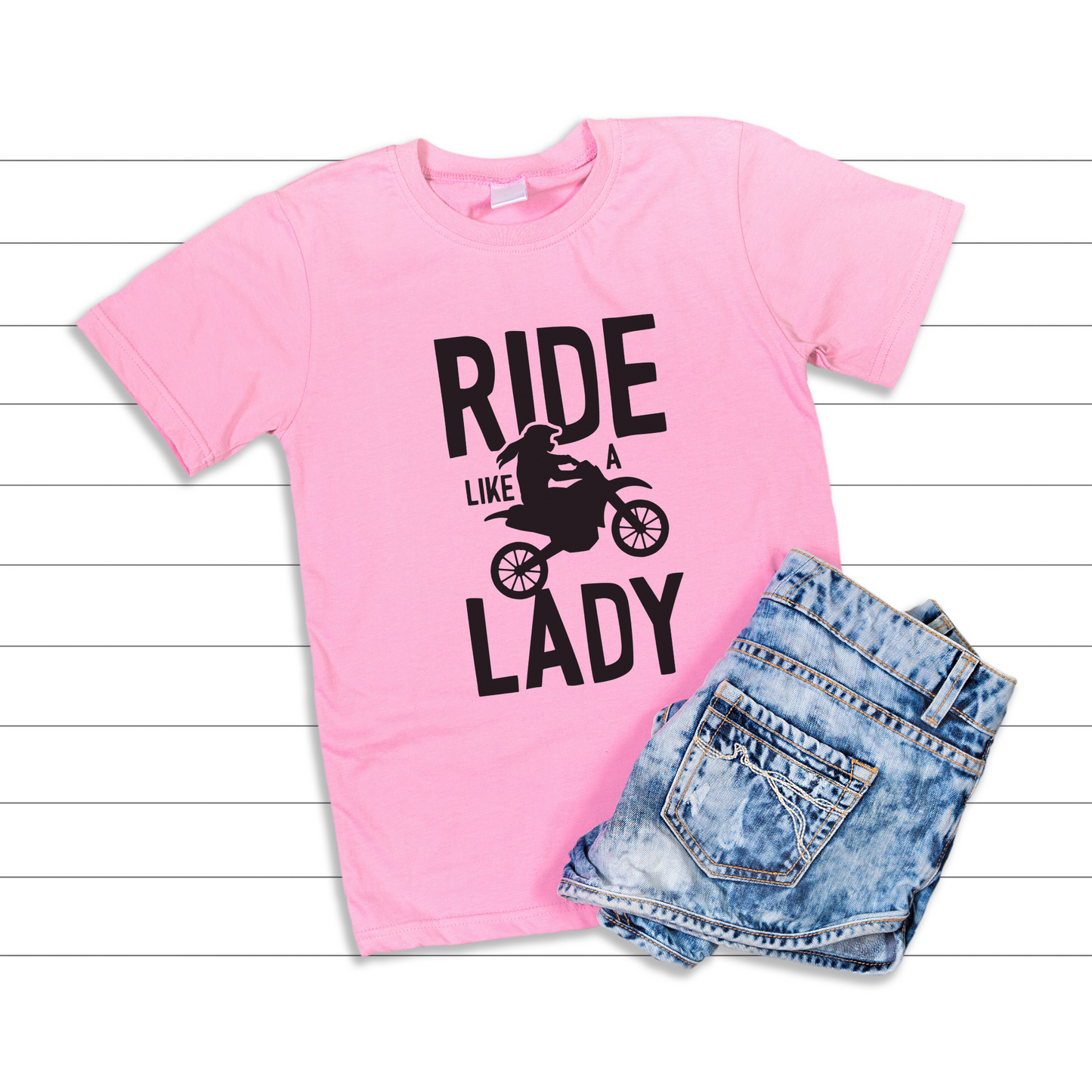 Ride Like A Lady Kids T-Shirt