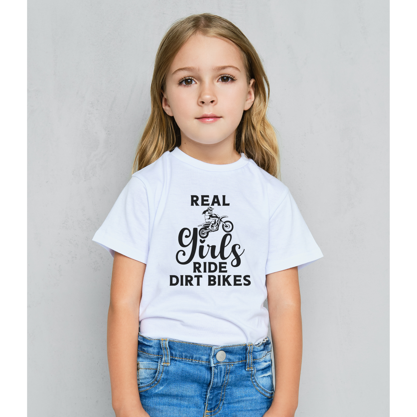 Real Girls Ride Dirt Bikes Kids T-Shirt
