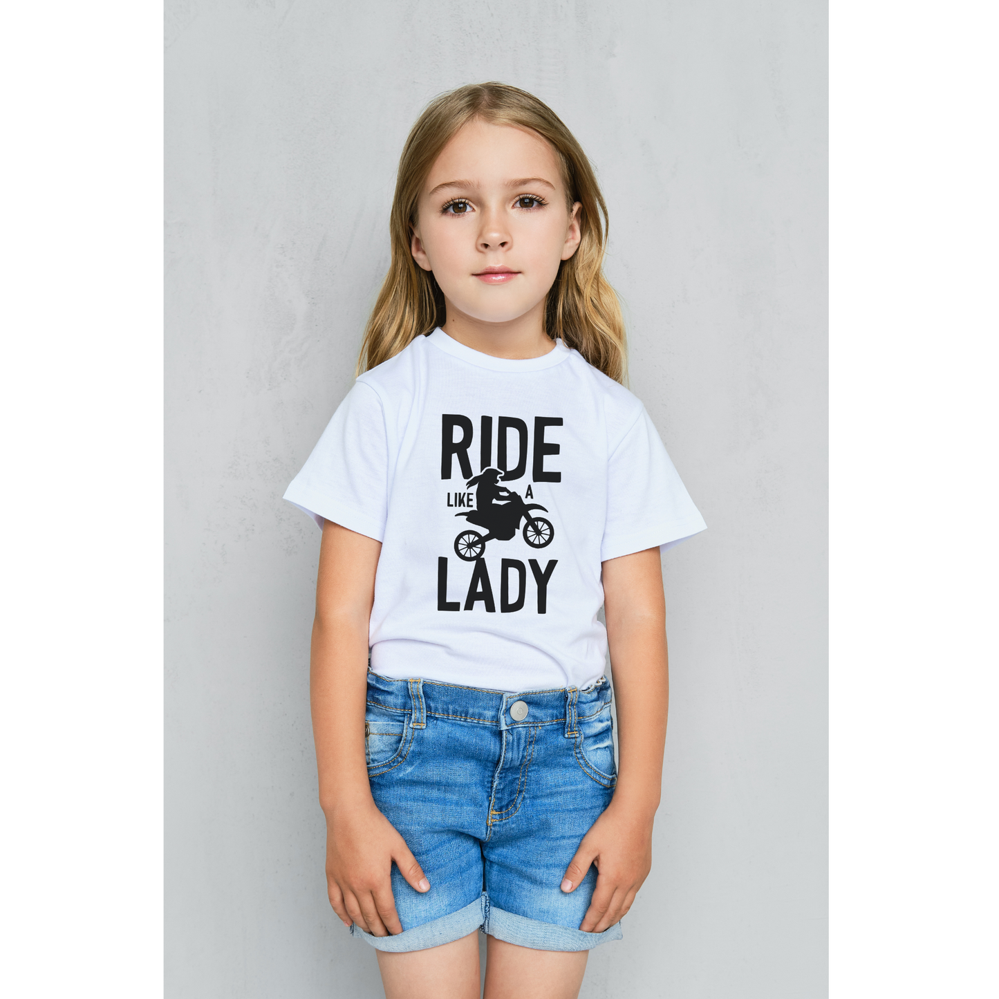 Ride Like A Lady Kids T-Shirt