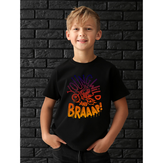 Young Wild and Braaap! Kids T-Shirt